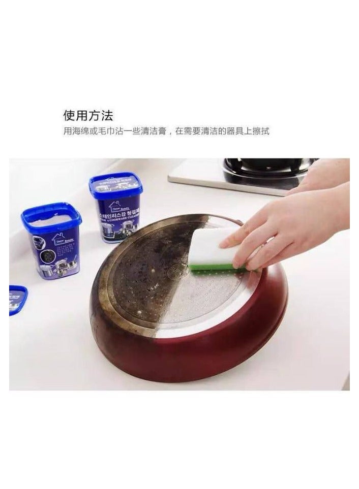 معجون منظف معجون قوي جدا المنتج المستورد غير سام خالي من الرائحه تعيد اللمعان الي الاجهزه المتسخه ويزيل البقع الصعبه والصدأ  في الجزء السفلي من الوعاء ويزيل الشحوم المتراكمه والاكسده والحبر - Image 3