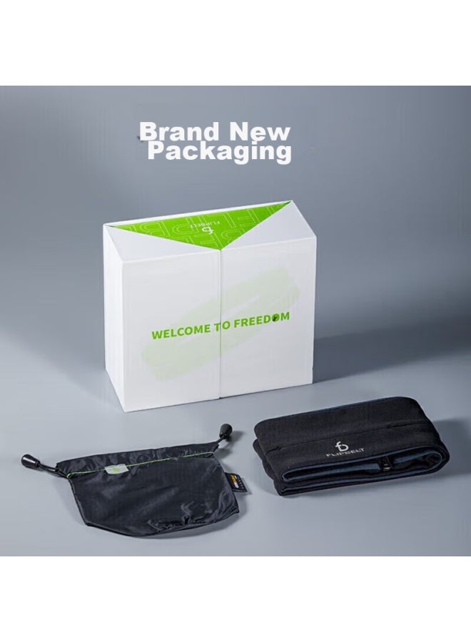 فليب بلت Flipbelt Sports Running Waist Pack, حزام خصر متعدد الوظائف للأنشطة الخارجية، للياقة البدنية والماراثون، بتصميم سحاب فيلكرو، أسود - Image 5