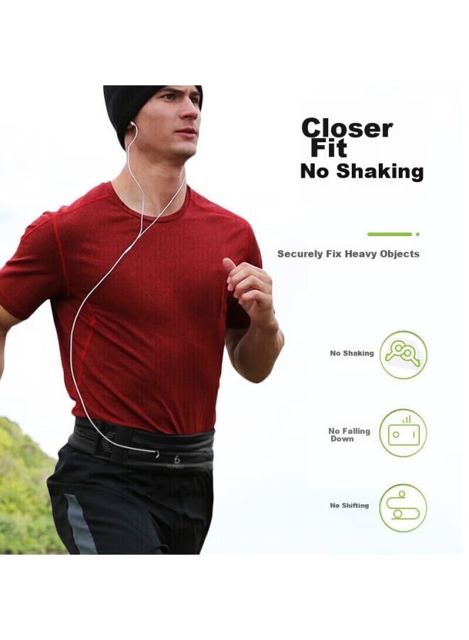 فليب بلت Flipbelt Sports Running Waist Pack, حزام خصر متعدد الوظائف للأنشطة الخارجية، للياقة البدنية والماراثون، بتصميم سحاب فيلكرو، أسود - Image 2
