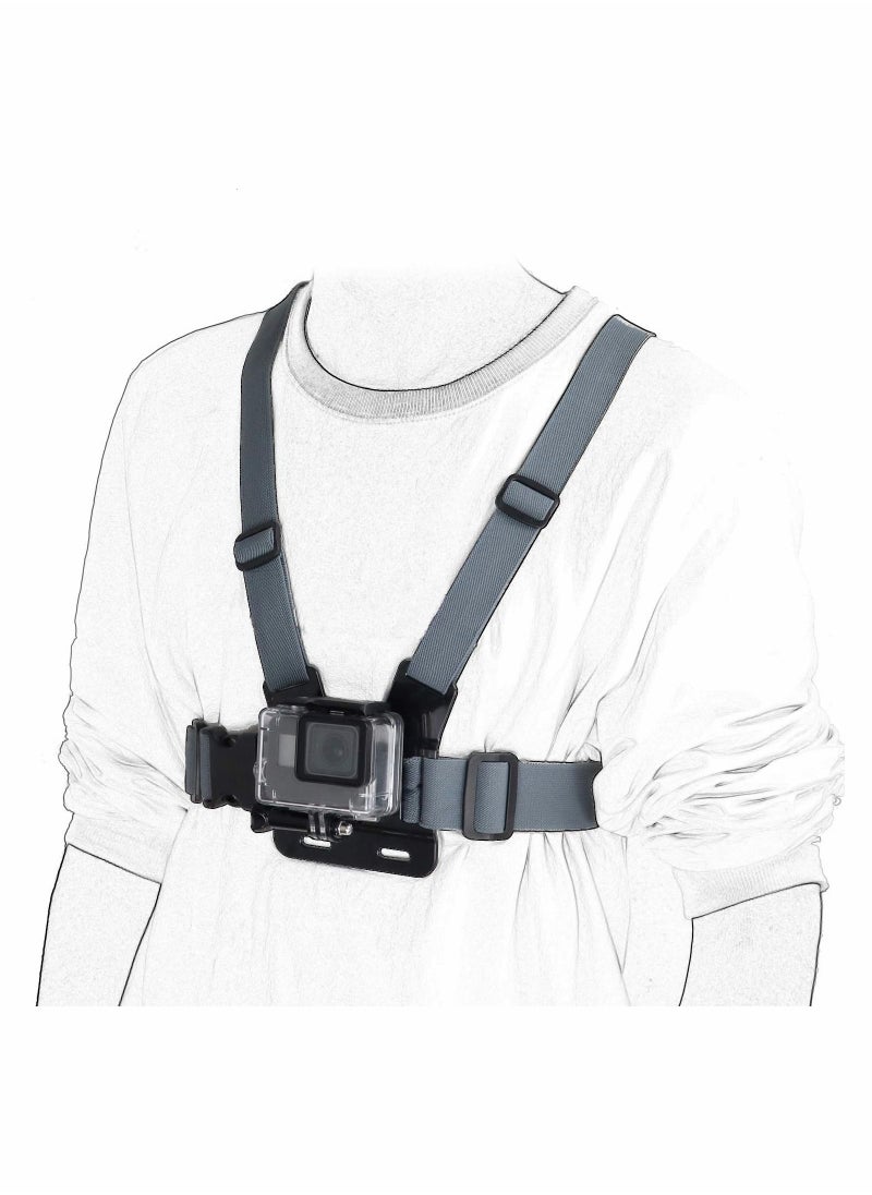 KASTWAVE - Camera Chest Mount Strap Harness Fit for AKASO DJI Osmo Chest Mount Harness Adjustable Chesty Strap Elastic Cell Phone Chest Mount Strap with Sports Camera Installation Bracket kit - Image 1