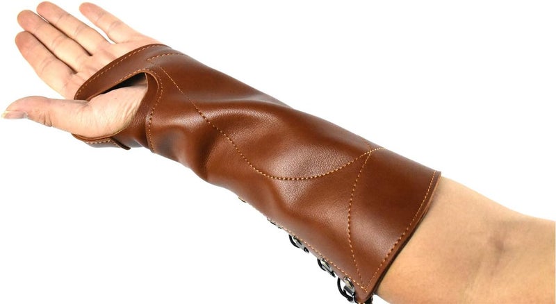 Windfulogo PU Leather Archery Arm Guard Hand Protector Brace Longbow Hunting Shooting - Image 4