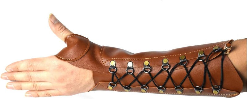 Windfulogo PU Leather Archery Arm Guard Hand Protector Brace Longbow Hunting Shooting - Image 1