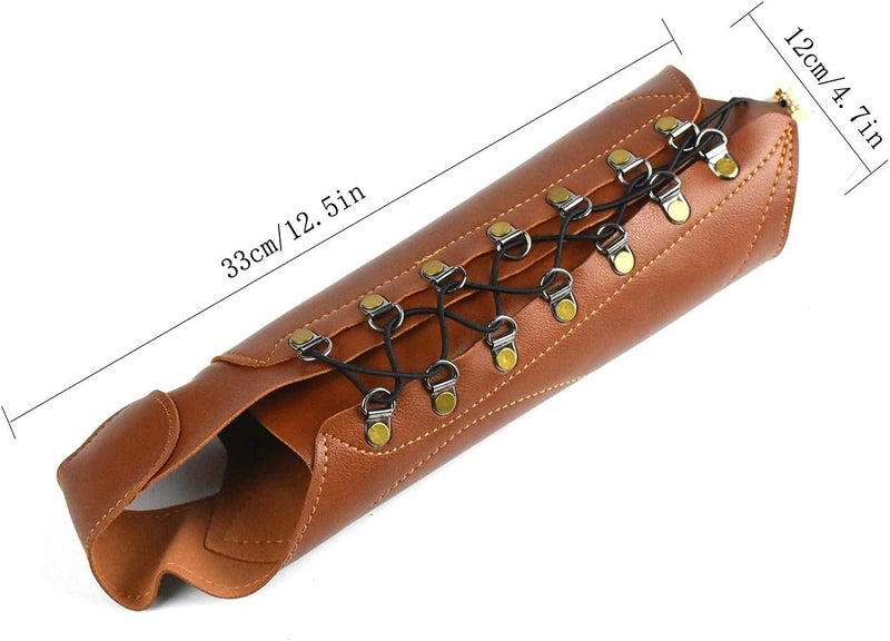 Windfulogo PU Leather Archery Arm Guard Hand Protector Brace Longbow Hunting Shooting - Image 3