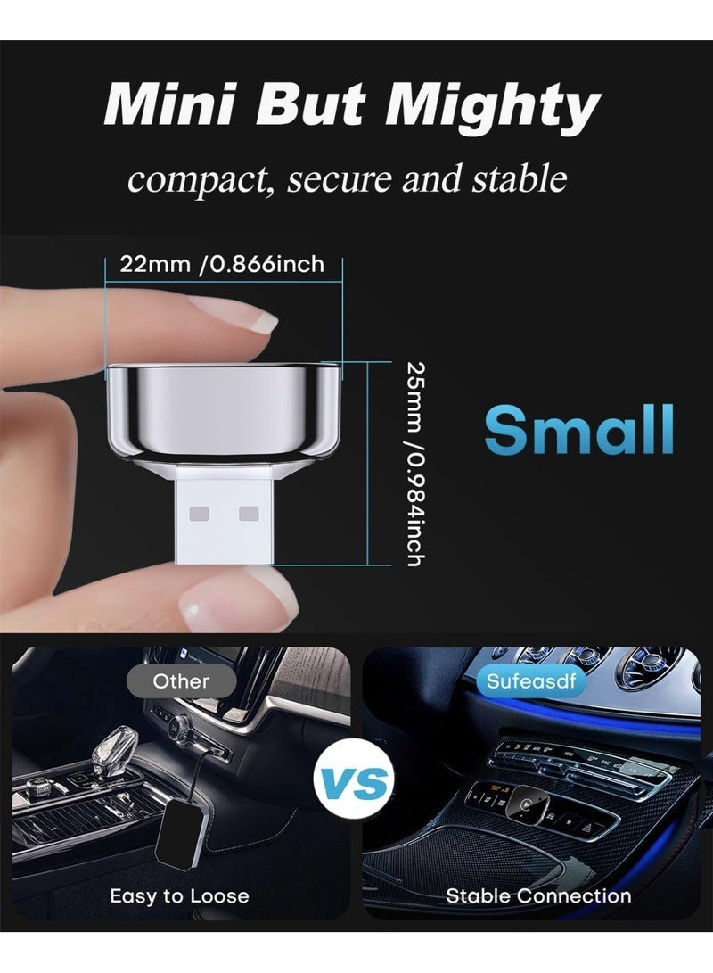 Wireless CarPlay Adapter 2025 Upgrade Wired CarPlay to Wireless, Mini USB Design for Cars with Built-in Wired Apple CarPlay Plug and Play Easy Use Fast Stable Connection Car Play for iPhone - Image 3