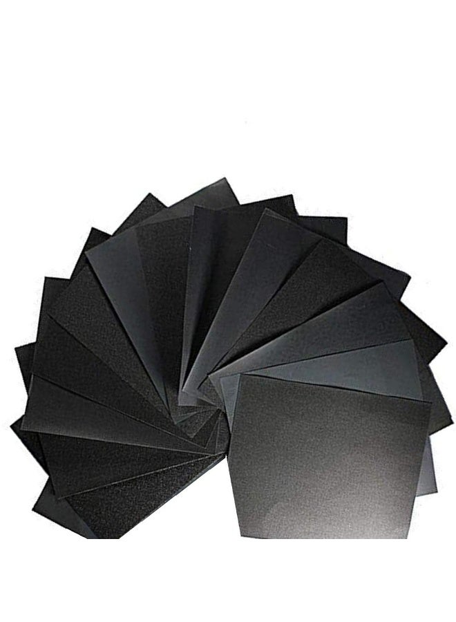 HASANAT ESSENTIALS ورق صنفرة أساسي مقاوم للماء من كربيد السيليكون لأداء الرسم والأعمال الخشبية والسيارات وتصنيع المعادن (GRIT #1500) - Image 1