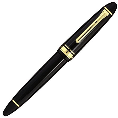 Sailor 1911 Large Black Gold Trim 21K Gold Medium Point Fountain Pen - 11-2021-420 - Image 1