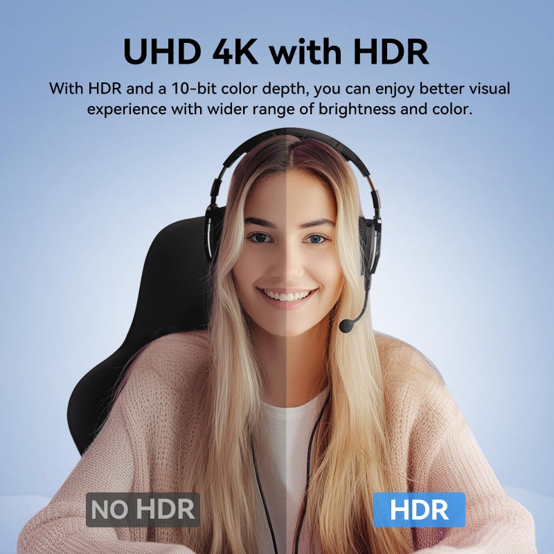eMeet كاميرا ويب EMEET SmartCam S800-4K مع حامل ثلاثي لتدفق الفيديو، مستشعر سوني 1/2''، تدعم HDR، تركيز تلقائي مزدوج PDAF&TOF، 1080P@60FPS، ارتفاعات قابلة للتعديل مع رأس دوار 360°، مثالية للبث المباشر - Image 5