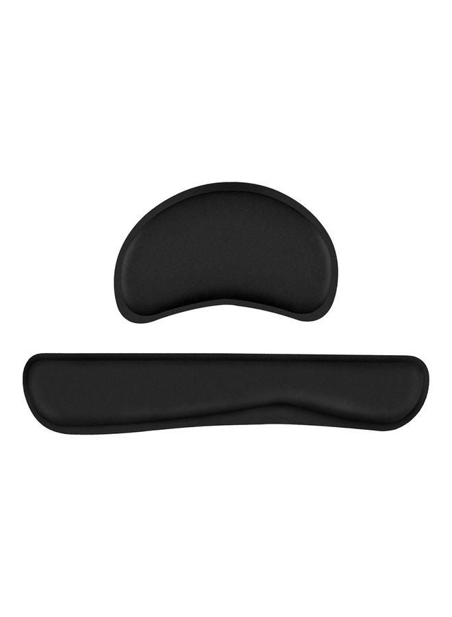 NIBEMINENT Office Gaming Keyboard Mouse Wrist Pad Black  - Image 1