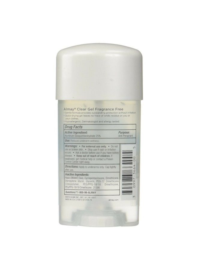 Almay جل مضاد للتعرق ومزيل العرق للبشرة الحساسة، خالي من العطور، 2.25 أونصة - Image 2