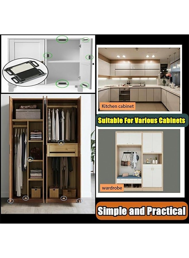 2Pcs Magnetic Cabinet Door Catch Strong Magnetic Stainless Steel Cabinet Latch Door Magnet Keep Kitchen Bathroom Cupboard Wardrobe Closet Door Drawer Tightly Closed Black - Image 5