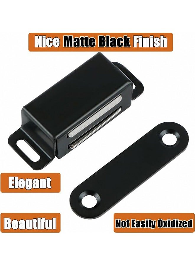 2Pcs Magnetic Cabinet Door Catch Strong Magnetic Stainless Steel Cabinet Latch Door Magnet Keep Kitchen Bathroom Cupboard Wardrobe Closet Door Drawer Tightly Closed Black - Image 2