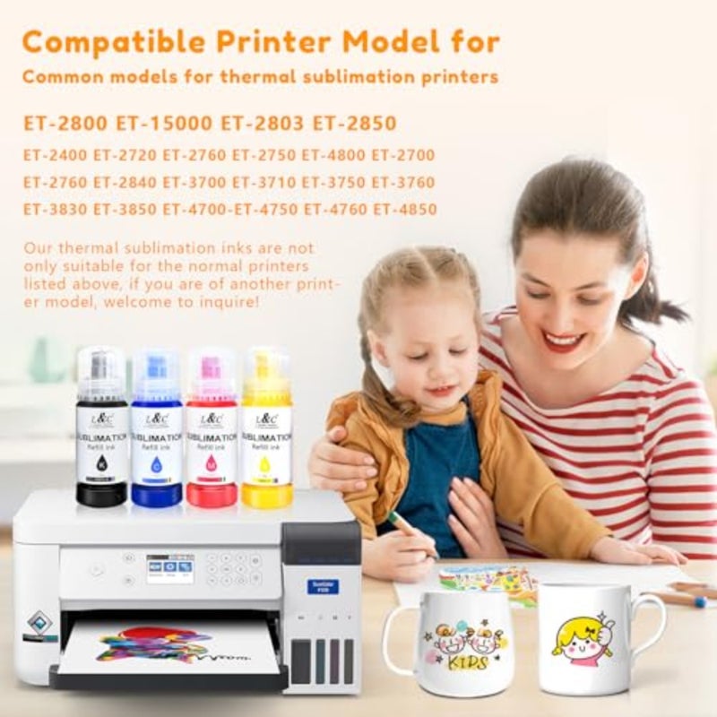 حبر التسامي لطابعة epson ecotank et 2810 2850 2830 2815 4810 EcoTank الملء التلقائي/خالية من ICC/مضاد للأشعة فوق البنفسجية - Image 3