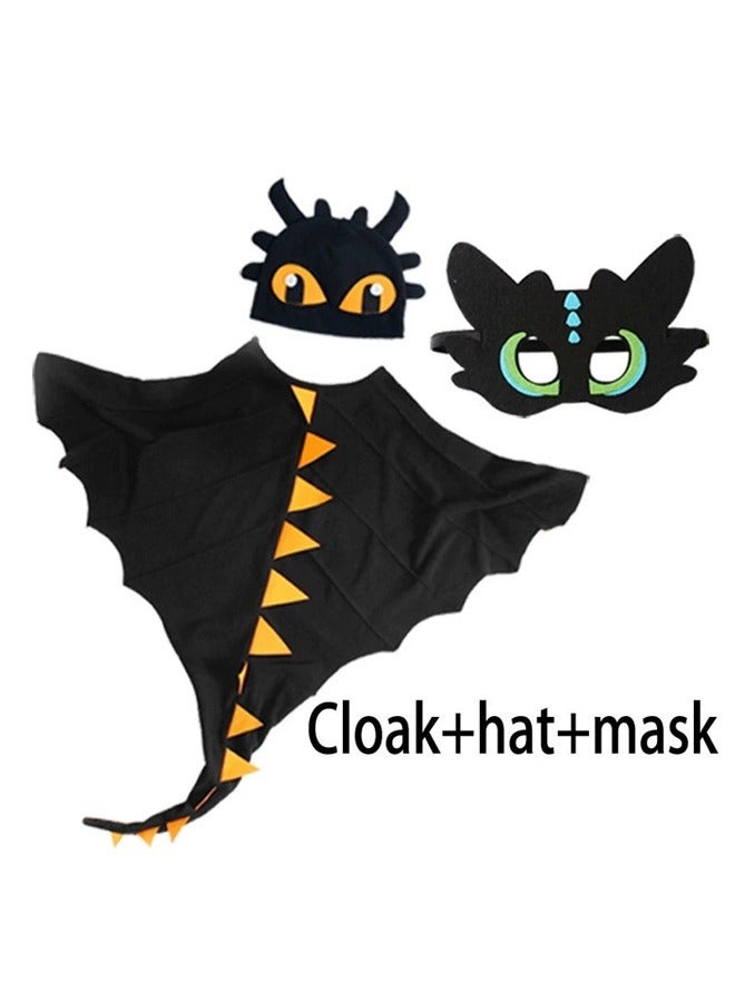 Children's Dinosaur Cloak Hat Mask Cosplay Costume Set For 3-8Year 120cm,Cape Dragon Costume Kids Dinosaur Toys Girl Gifts  Costume Party Dress Up Clothes - Image 2