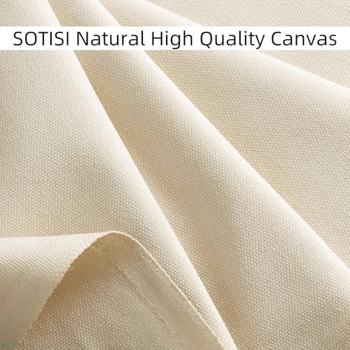 SOTISI Canvas Fabric Premium 10oz Natural Cotton Duck Canvas Fabric 62 Wide for Arts Crafts Backings Covers2Yd 60 x 72 inchs - Image 3
