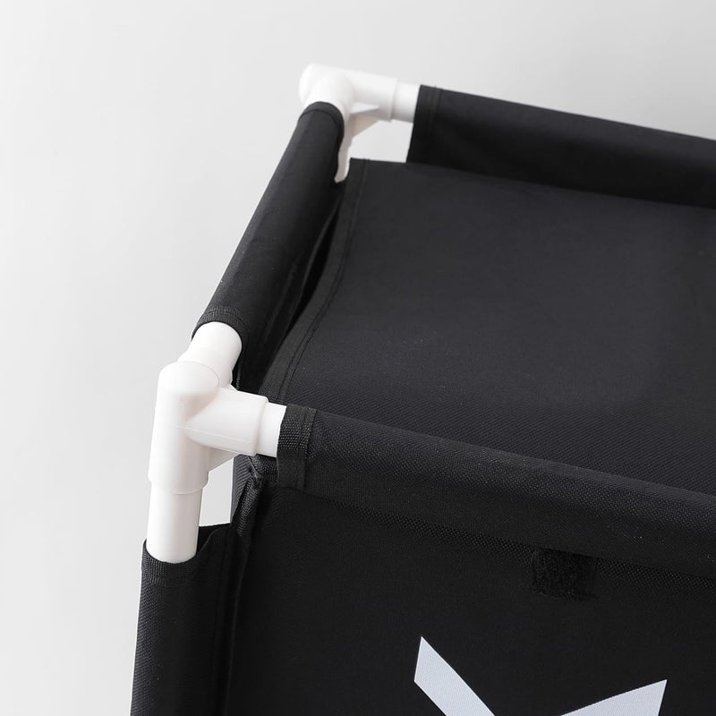 Kuber Industries Kuber Industries Laundry Basket For Clothes|Foldable Laundry Hamper|Basket For Toys, Dirty clothes, Storage "60 LTR" (Black) - Image 4