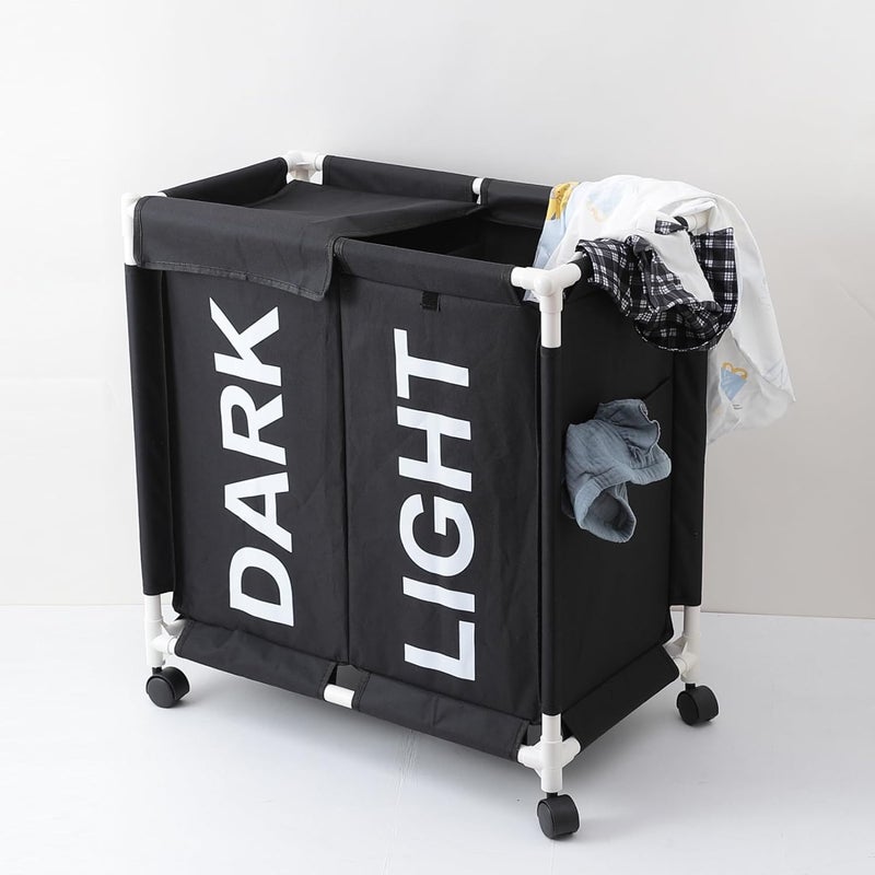 Kuber Industries Kuber Industries Laundry Basket For Clothes|Foldable Laundry Hamper|Basket For Toys, Dirty clothes, Storage "60 LTR" (Black) - Image 5