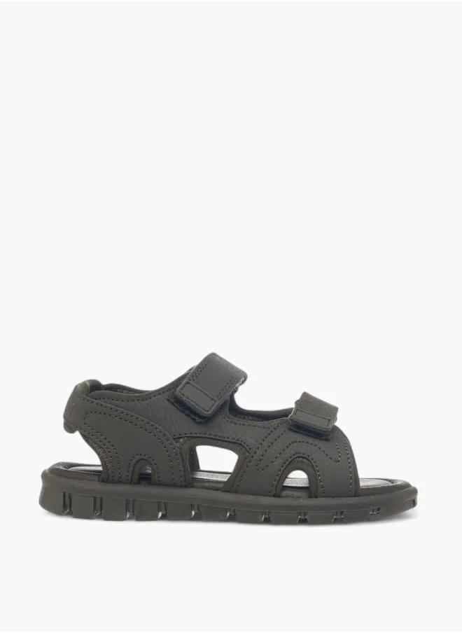 جونيورز Boys Solid Sandals With Hook And Loop Closure