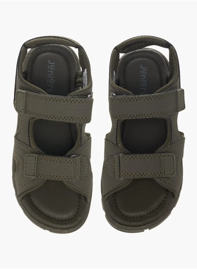 جونيورز Boys Solid Sandals With Hook And Loop Closure