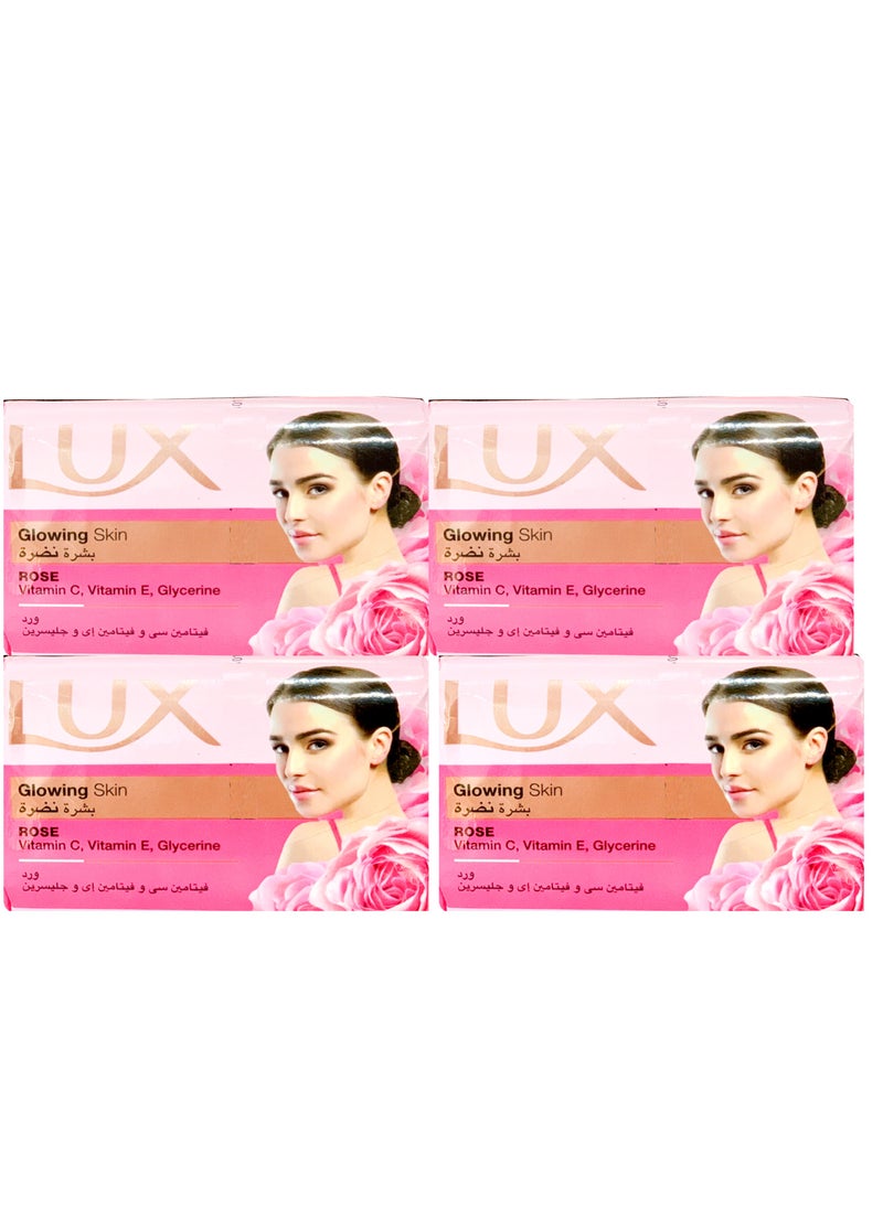 Lux - Lux Bar Soap Rose Vitamin c Vitamin e Glycerine 4 Pieces 660 gm - Image 1