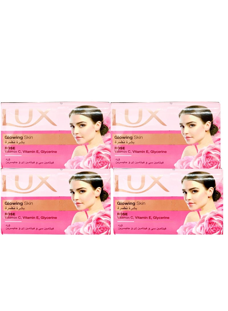 Lux Bar Soap Rose Vitamin c Vitamin e Glycerine 4 Pieces 660-Gm