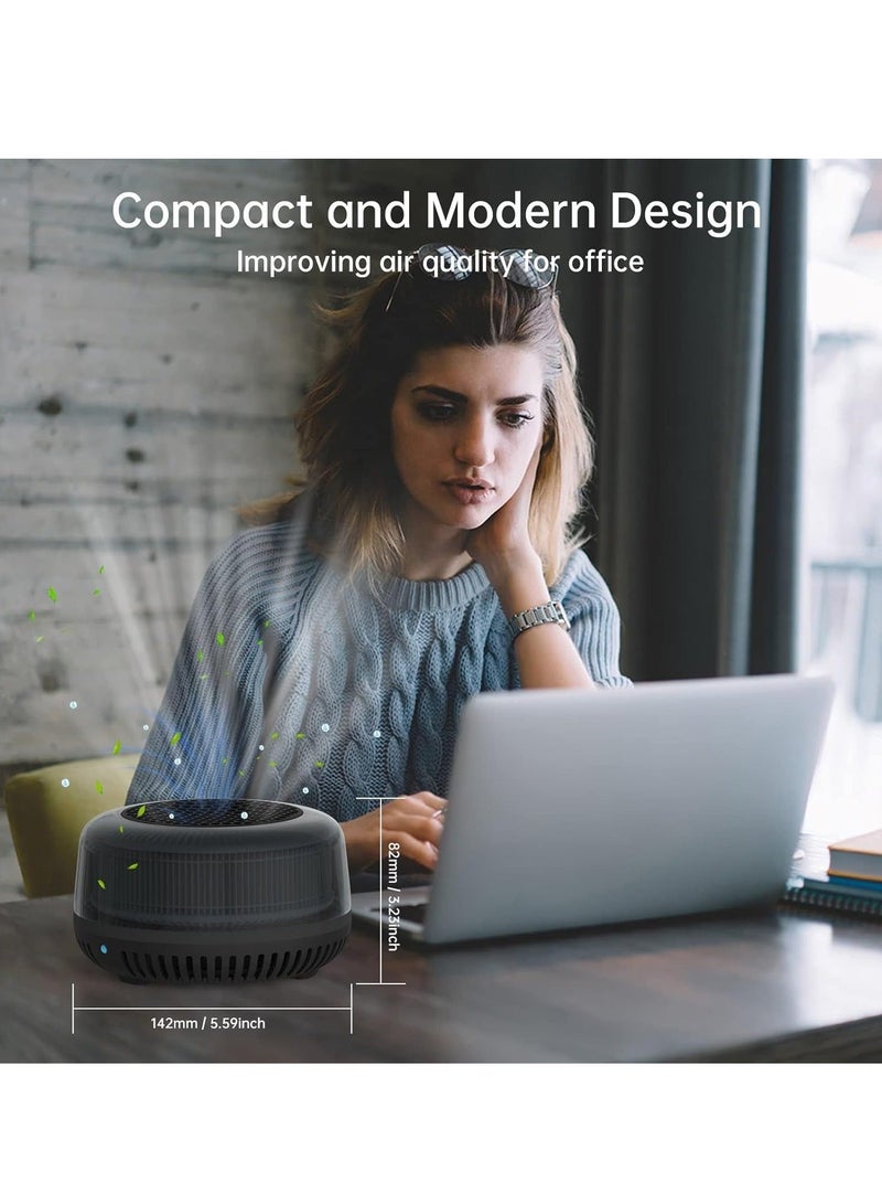 Small Air Purifier, Car Air Purifier Ionizer with True H13 HEPA Filter, USB Quiet Desktop Air Purifiers for Bedroom,Car, Small Room, Pets (Black) - Image 3