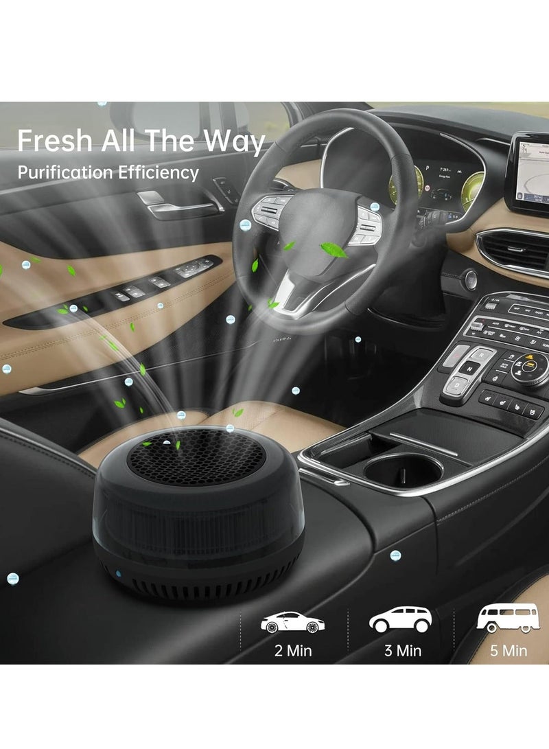 Small Air Purifier, Car Air Purifier Ionizer with True H13 HEPA Filter, USB Quiet Desktop Air Purifiers for Bedroom,Car, Small Room, Pets (Black) - Image 4