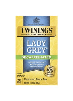 Twining's Twinings, Flavored Black Tea, Lady Grey, Decaffeinated, 20 Tea Bags, 1.41 oz (40 g)  - Image 1