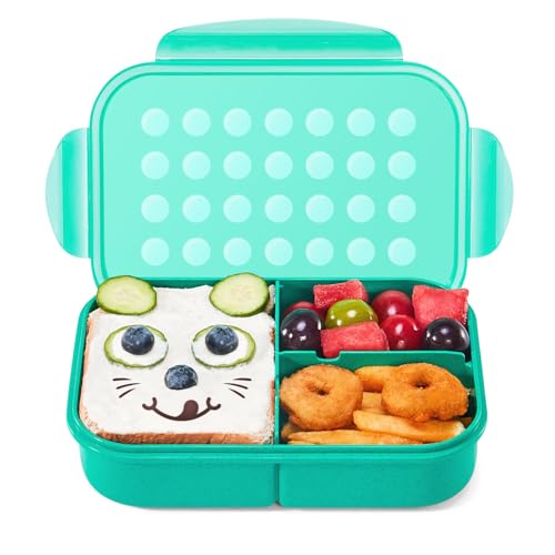 MISS BIG Bento Box for Kids, Leakproof Lunch Box, No BPAs & Chemical Dyes, M/W, D/W & Fridge Safe (1150ml Green) - Image 1