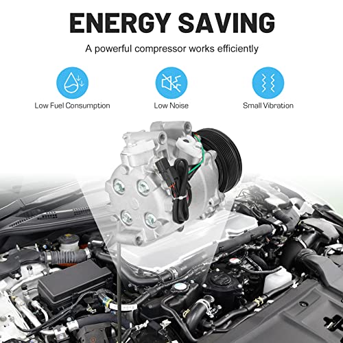 ILONPA New AC Air Condition Compressor with Clutch for Honda Civic 1.8L 2012-2015, Acura ILX 2.0L 2013-2015 1600352 38800-R1B-A01RM - Image 4