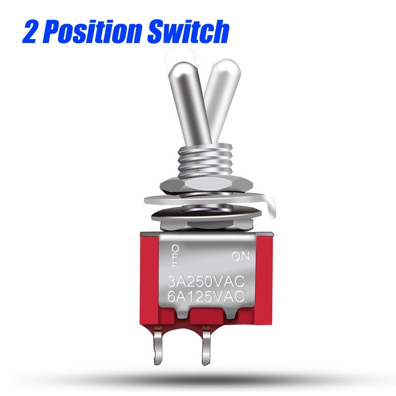 mxuteuk 8pcs SPST Mini Toggle Switch Miniature ON/Off Switch 2 Terminal 2 Position 6A 125V 3A 250V for DIY Car Dash Dashboard Electronic Equipment MTS-101 - Image 4