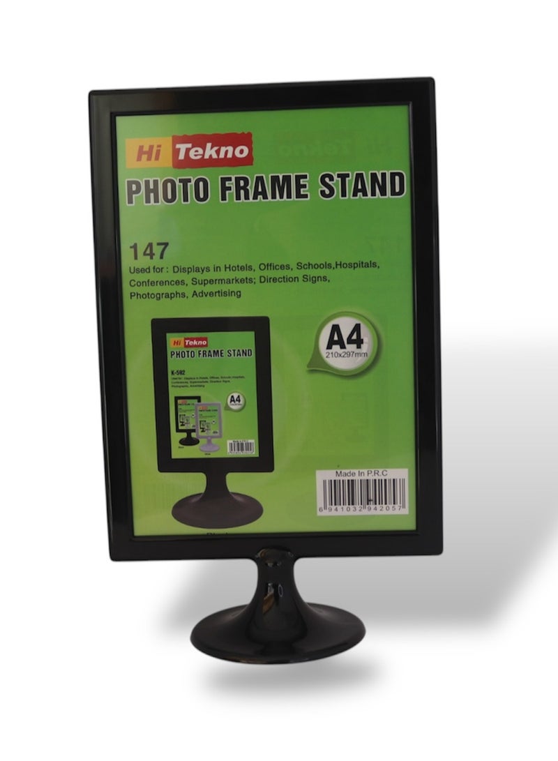 هاي تكنو حامل لافتات عمودي مقاسA4 .أسود - Image 1