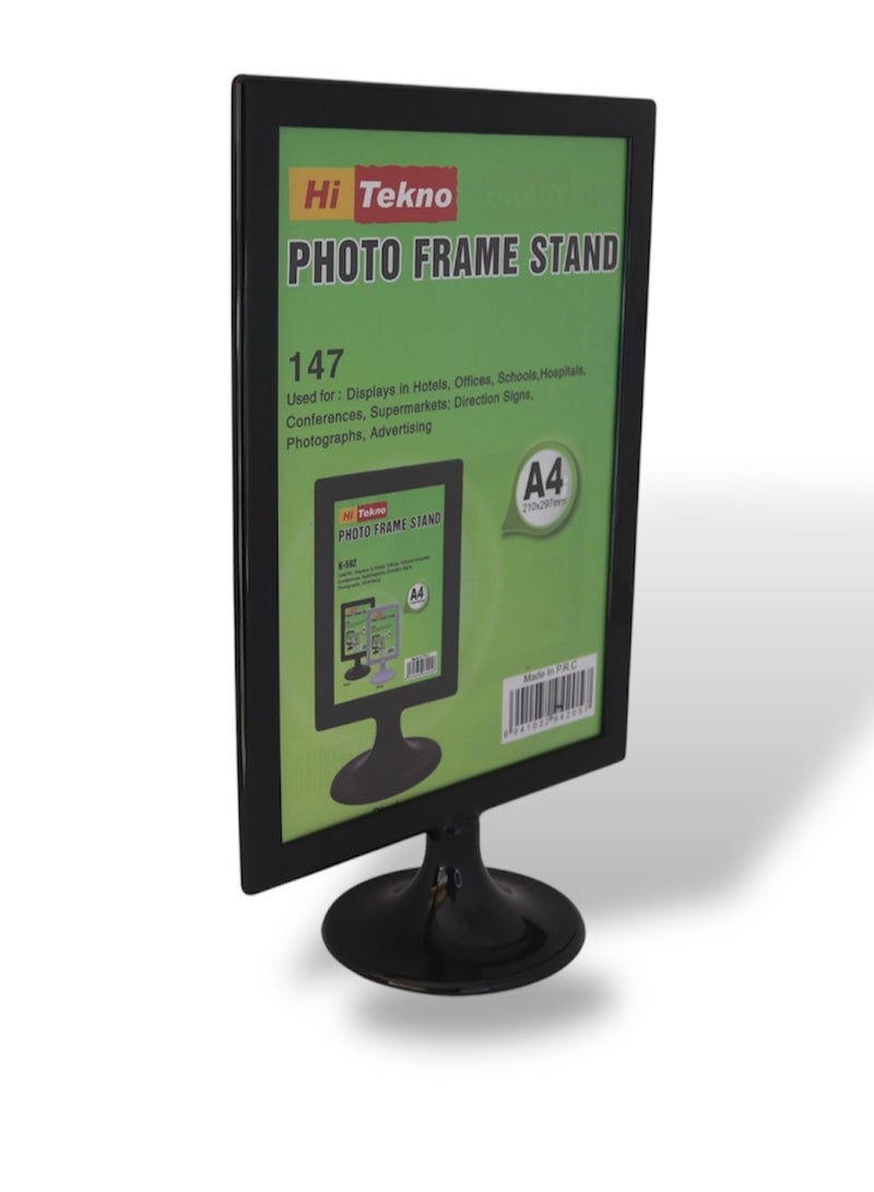 هاي تكنو حامل لافتات عمودي مقاسA4 .أسود - Image 2