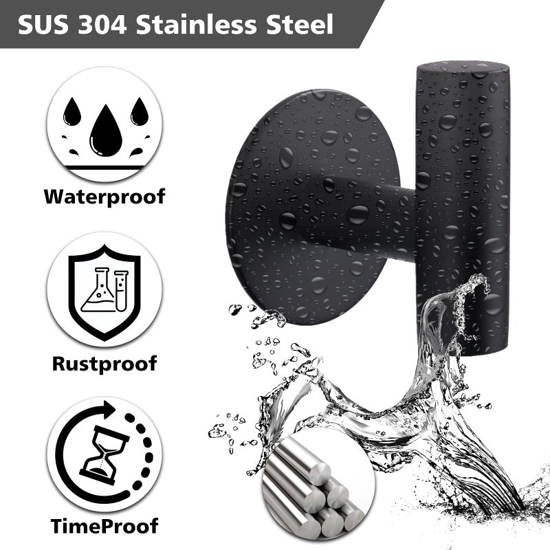 Bntuk Adhesive Hooks Heavy Duty Wall Hooks Stainless Steel Waterproof Shower Hook, Adhesive Holder Coat Hook for Hanging, Wall Mounted Towel Hooks for Bathroom Glass Window- 2 Pack - Image 2