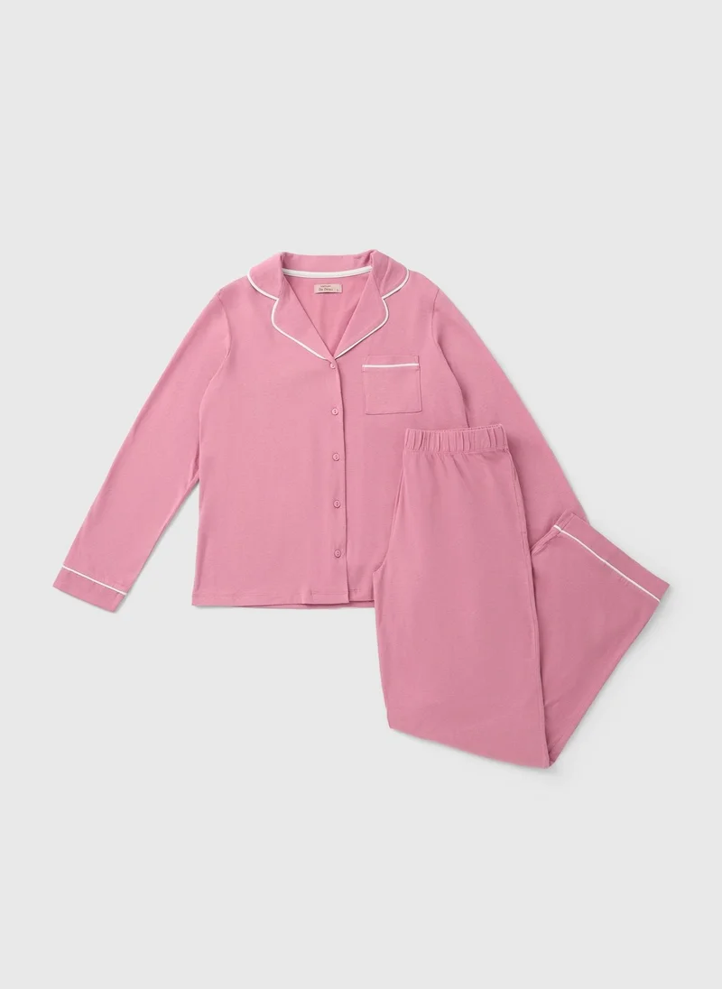 Matalan Pink Traditional Pyjama Set