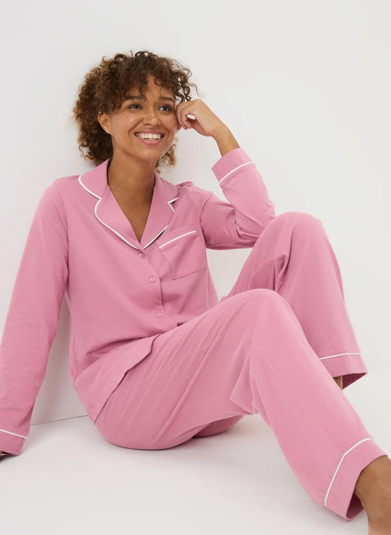 Matalan Pink Traditional Pyjama Set