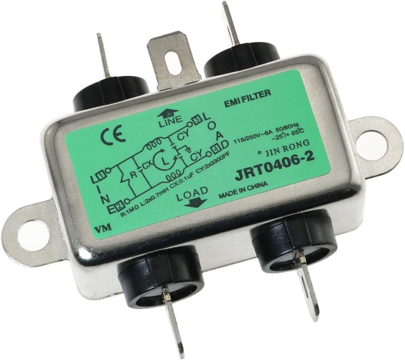 Eoutstanding Power Line Filter JR-L006-N AC 250V 6A Noise Suppressor Power EMI Filter - Image 1