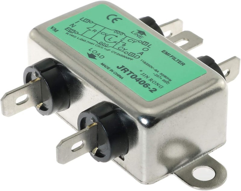 Eoutstanding Power Line Filter JR-L006-N AC 250V 6A Noise Suppressor Power EMI Filter - Image 2