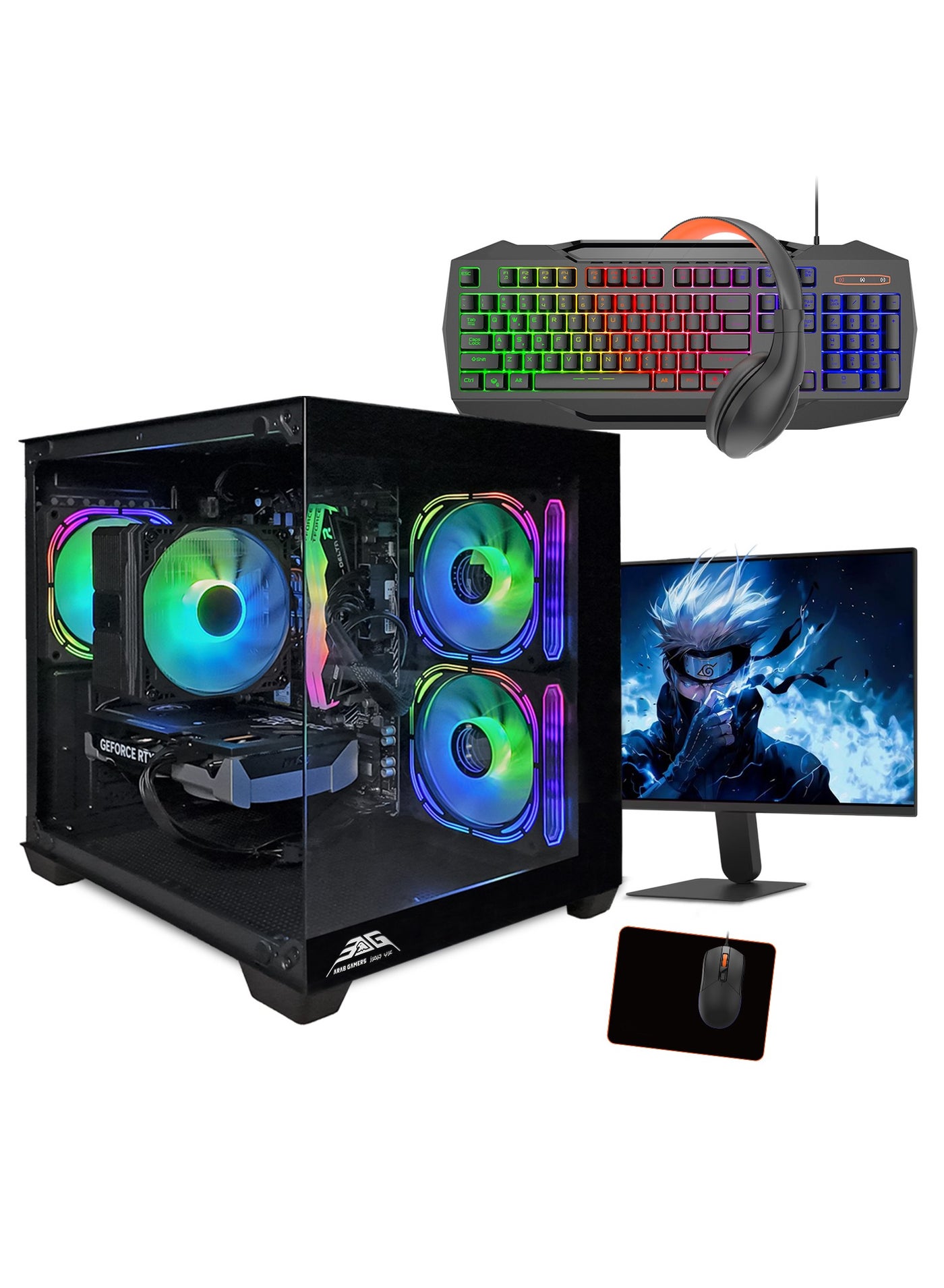 NOVA All In One Bundle Gaming PC, Intel Core i7-12700 Processor (CPU) | RTX 4060 8GB Graphics Card (GPU) | 16GB RAM Memory | 1TB SSD Storage | 24" FHD Monitor | Keyboard, Mouse & Headphone Set | Built- In WiFi | Windows 11 Pro | RGB Gaming Case Black