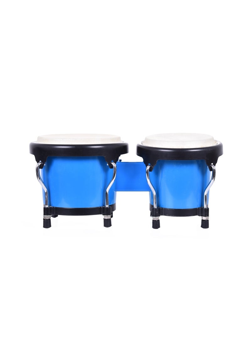 Generic Mini Bongo Drums Set, 5.5 and 5 Inches, Blue and Black, Percussion Musical Instrument  - Image 2