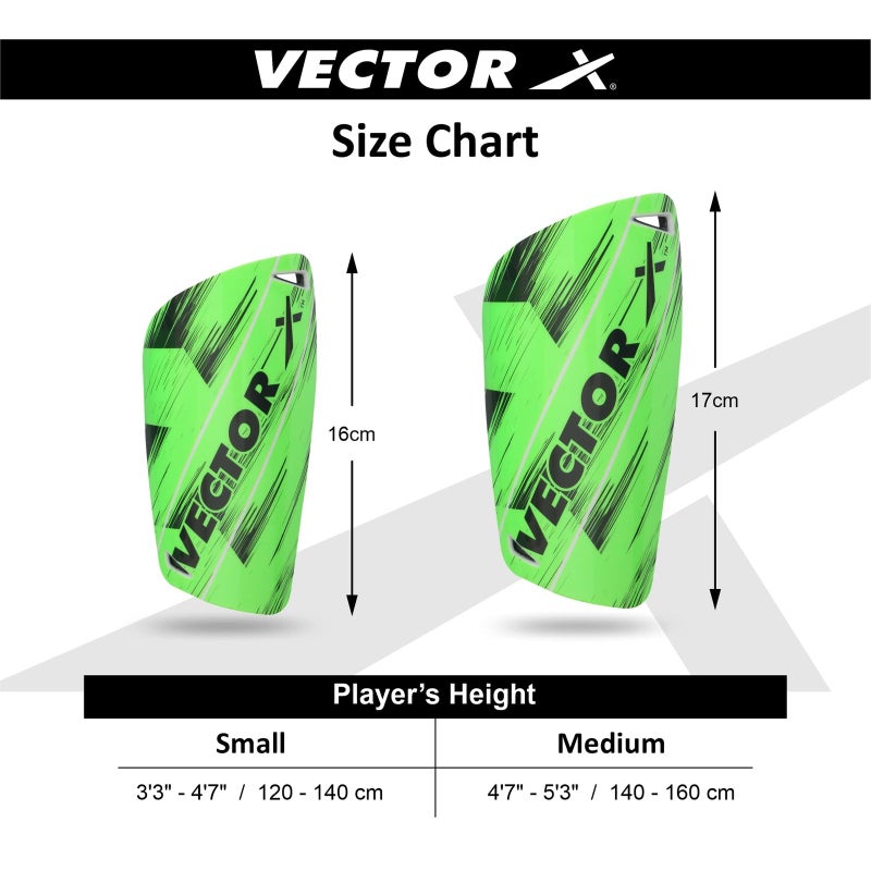 Vector X VRX7 Shin Guard Colourful Protective Football Shin Guard - Green - Image 2