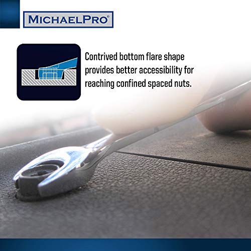 MichaelPro 8-Piece Metric Wrench Set Chromium Vanadium Steel, Ergonomic Spiral Grip, Unique Angular Design - Image 5