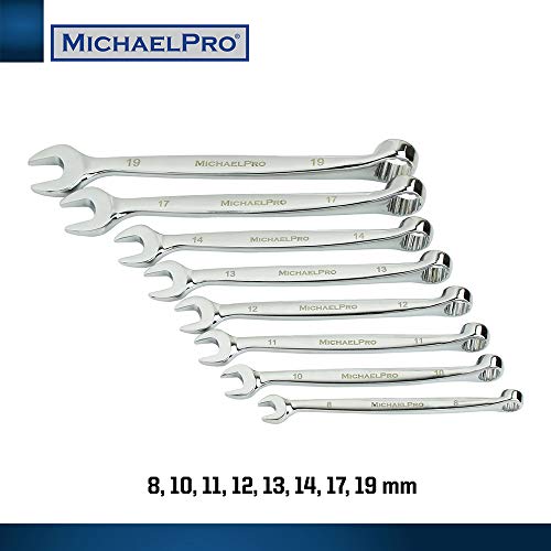 MichaelPro 8-Piece Metric Wrench Set Chromium Vanadium Steel, Ergonomic Spiral Grip, Unique Angular Design - Image 3