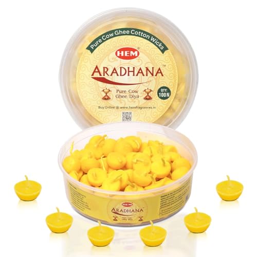Hem Aradhna Pure Cow Ghee Diya with Batti Pack of 100 Diyas | Pooja Room Items for Home | Wax Free | Ghee Wicks for Prayers, Rituals & Special Occasions | 30 mins Burning Time|Set of 2 - Image 5