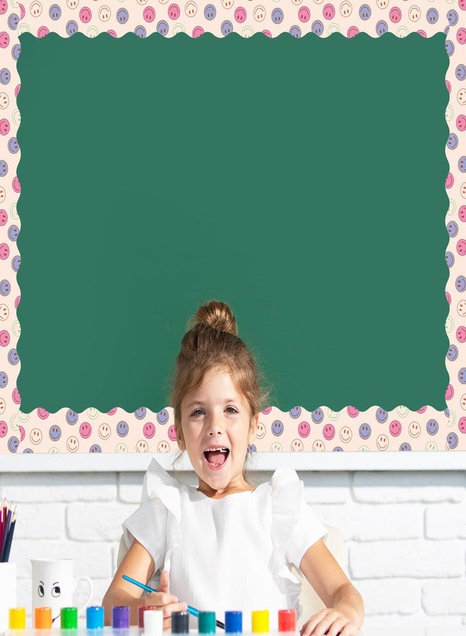 Whaline 196.8ft Pastel Boho Bulletin Board Borders Daisy Flower Checkered Groovy Die-Cut Rolled Board Trim for School Classroom Office Chalkboard, 6 Rolls - Image 5