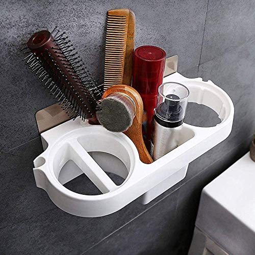 GREEYA Plastic Wall Mounted Hair Dryer Holder | No Drilling Adhesive Styling Tool Organizer | Multi-Functional Space Saving Storage Bathroom - Image 2