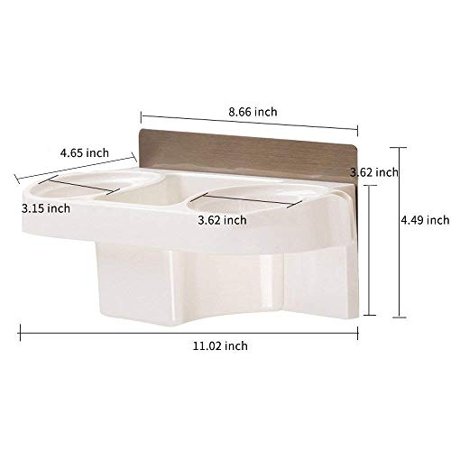 GREEYA Plastic Wall Mounted Hair Dryer Holder | No Drilling Adhesive Styling Tool Organizer | Multi-Functional Space Saving Storage Bathroom - Image 4