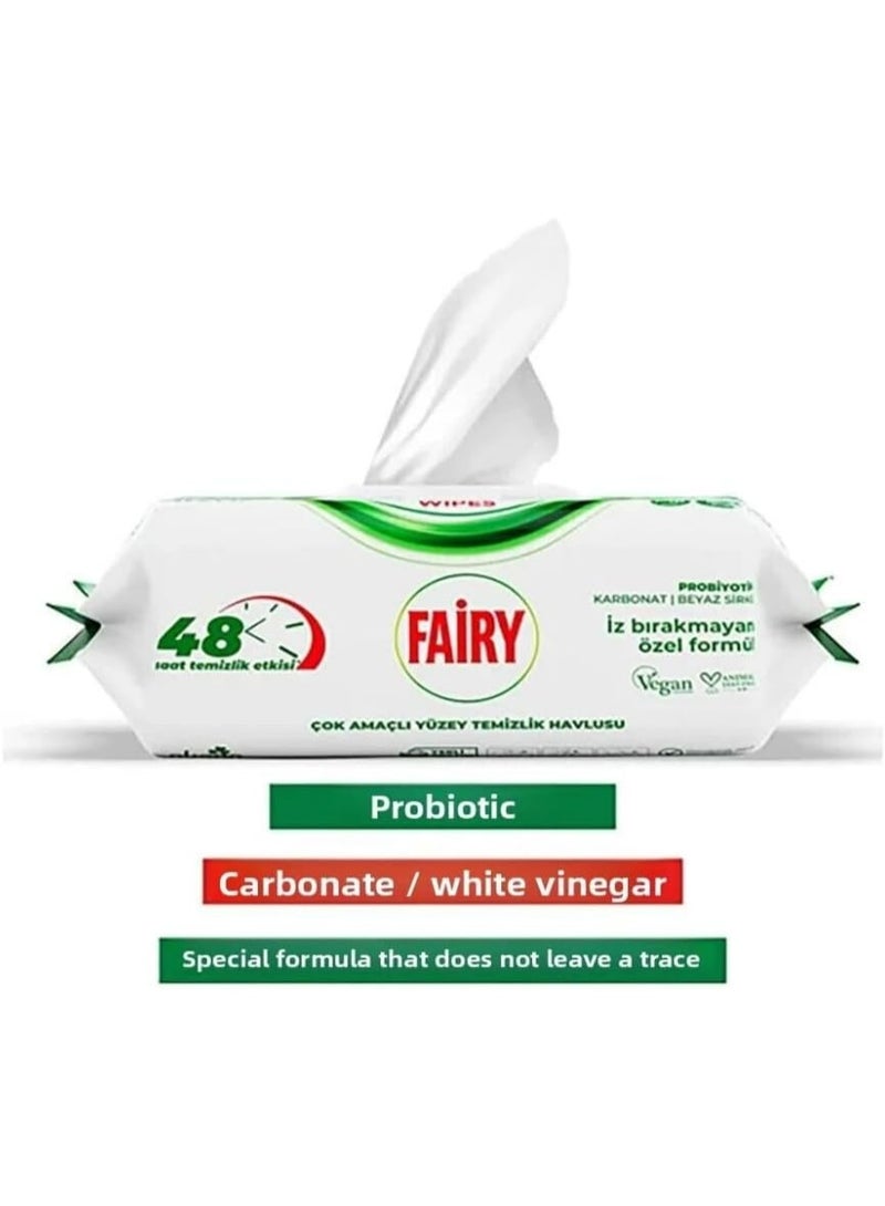 Fairy | 3 Pack Of | Fairy Multi-Purpose Surface Cleaning Towel 100 Sheets | White Soap | White Vinegar & Carbonate | 48 Hours Cleaning Effect | Traceless Formula - Image 2