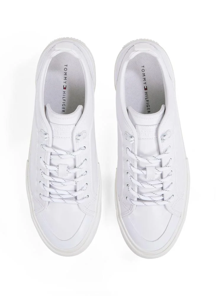 TOMMY HILFIGER Hi Vulc Cleat Sole Leather Low Top Sneakers