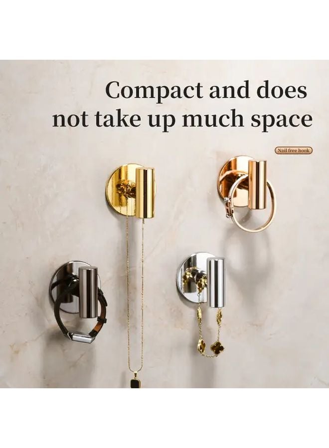 Rose Golden Self Adhesive Waterproof Hooks 4 Pack For Wall Closet Towel Coat - Image 5