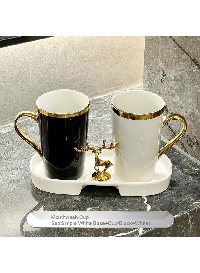 NeeMee High-end Mouthwash Cup Set for Home Use - Premium Toothbrush Holder and Wash Basin for a Sophisticated Bathroom Experience - Image 1